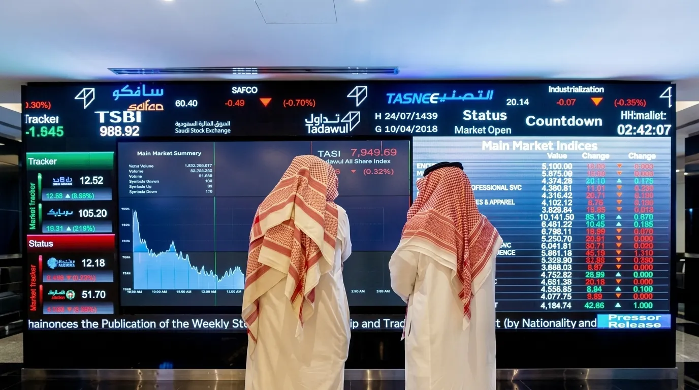  ..أسهم "أرامكو" و"معادن" يهبطان بـ تاسي وأبوظبي المالي يخالف الإتجاه